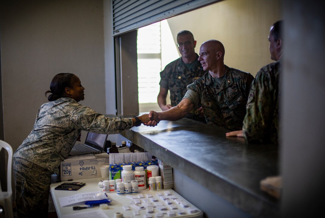 4th MLG commanding general, 4th Dental Battalion commanding officer visit service members supporting IRT Puerto Rico 2019