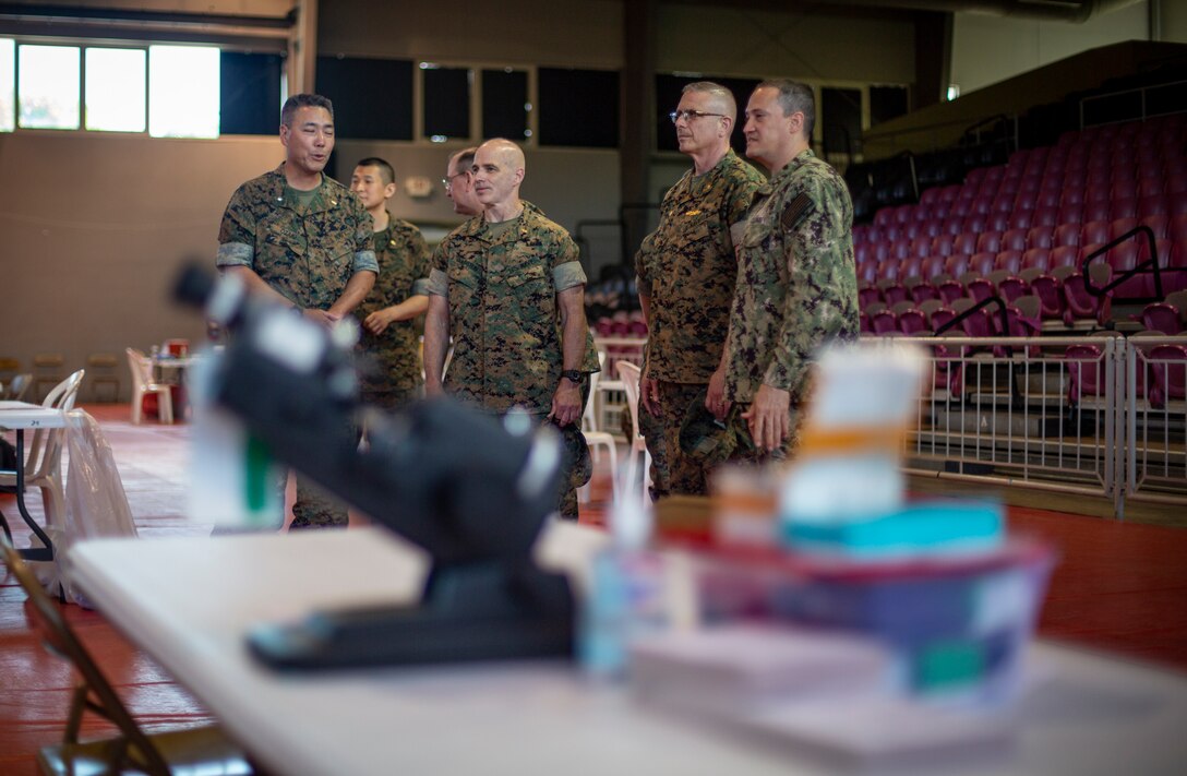 4th MLG commanding general, 4th Dental Battalion commanding officer visit service members supporting IRT Puerto Rico 2019