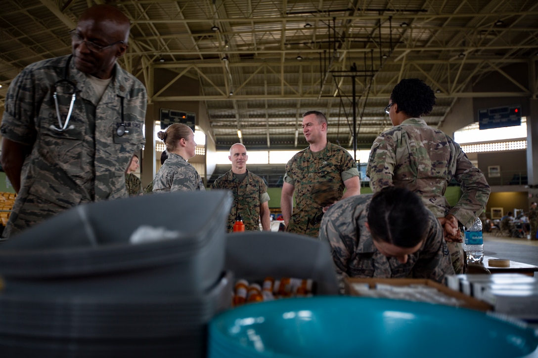 4th MLG commanding general, 4th Dental Battalion commanding officer visit service members supporting IRT Puerto Rico 2019