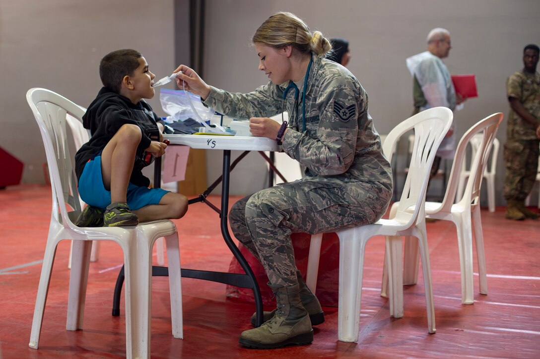 Children receive medical care, play with service members at IRT Puerto Rico 2019