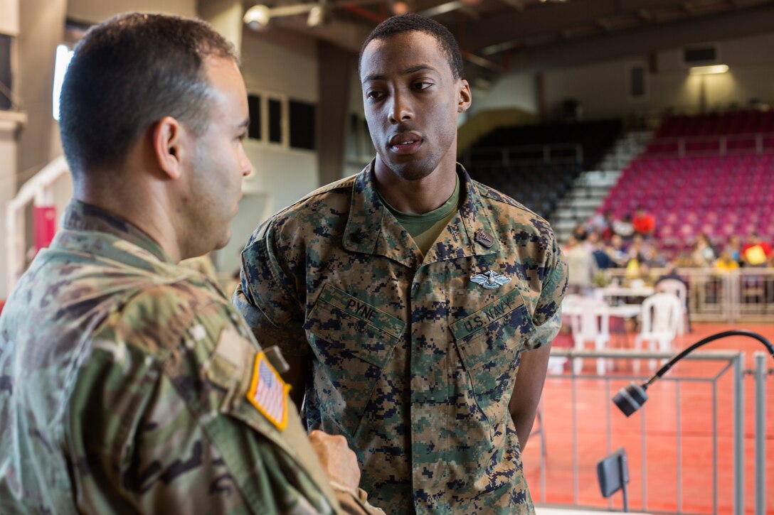 Petty Officer 2nd Class Ryan Pyne, a hospital corpsman with Marine Forces Reserve at Innovative Readiness Training 2019 Puerto Rico