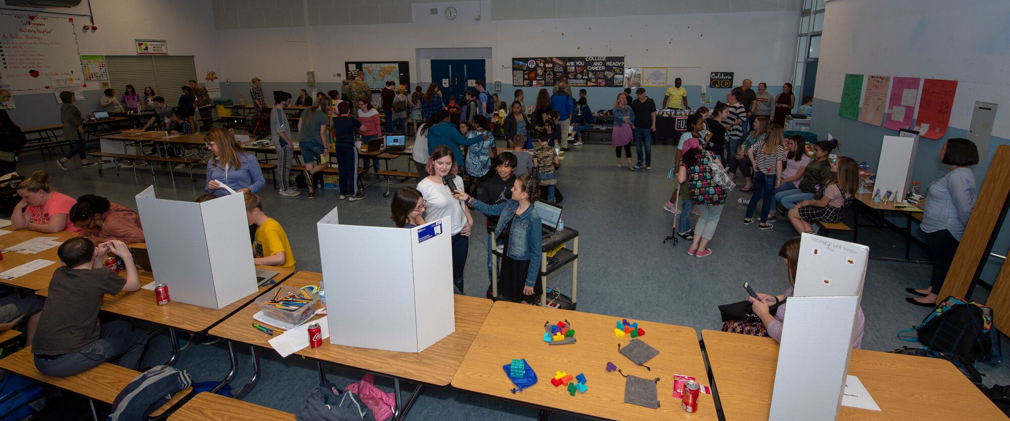 Volunteers from shops across the 52nd Fighter Wing interacted with students to showcase the importance of STEM careers.