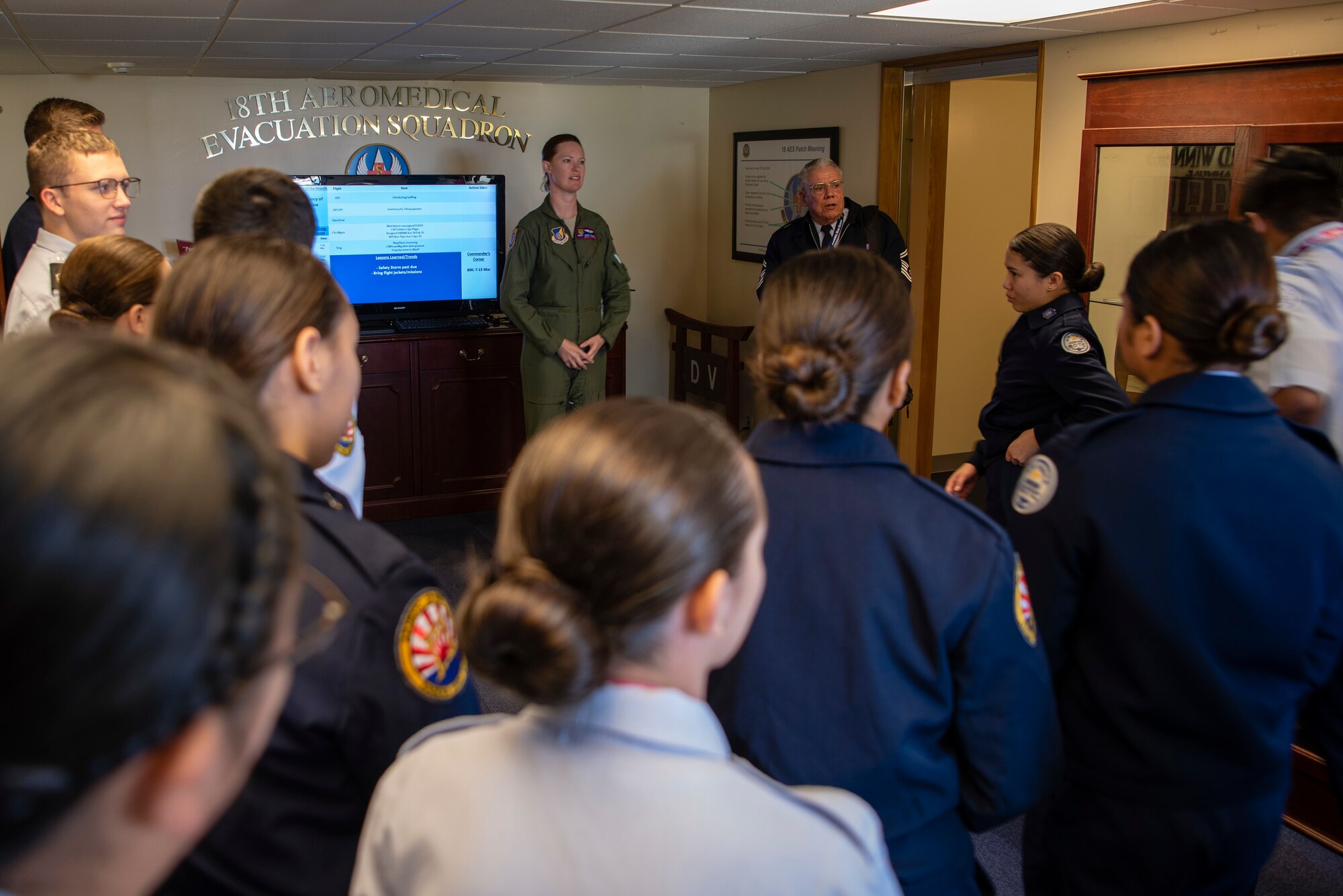 Students at Kadena High School who join the Air Force Junior Reserve Officers Training Corps may take the first step toward a career in the U.S Air Force after graduation and Team Kadena’s Company Grade Officer Council and Top Three are there to help pave their way. This information can be a lot to take in, that’s why Team Kadena’s CGOC and Top Three have set up a mentorship program to help KHS JROTC cadets put a face to a career field.