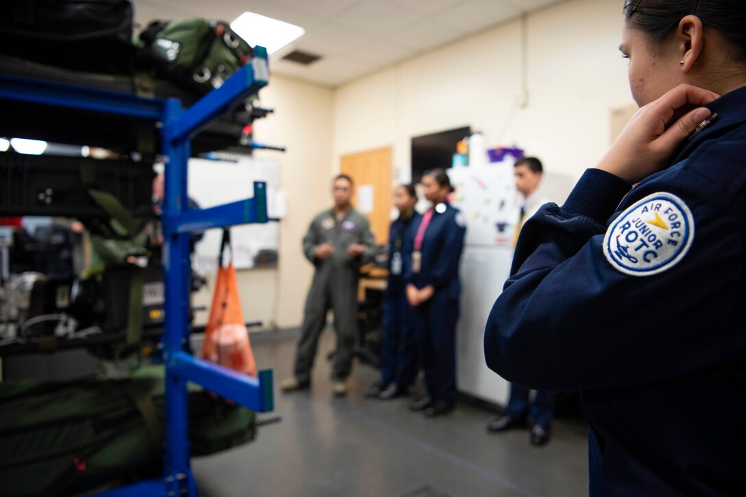 Students at Kadena High School who join the Air Force Junior Reserve Officers Training Corps may take the first step toward a career in the U.S Air Force after graduation and Team Kadena’s Company Grade Officer Council and Top Three are there to help pave their way. This information can be a lot to take in, that’s why Team Kadena’s CGOC and Top Three have set up a mentorship program to help KHS JROTC cadets put a face to a career field.