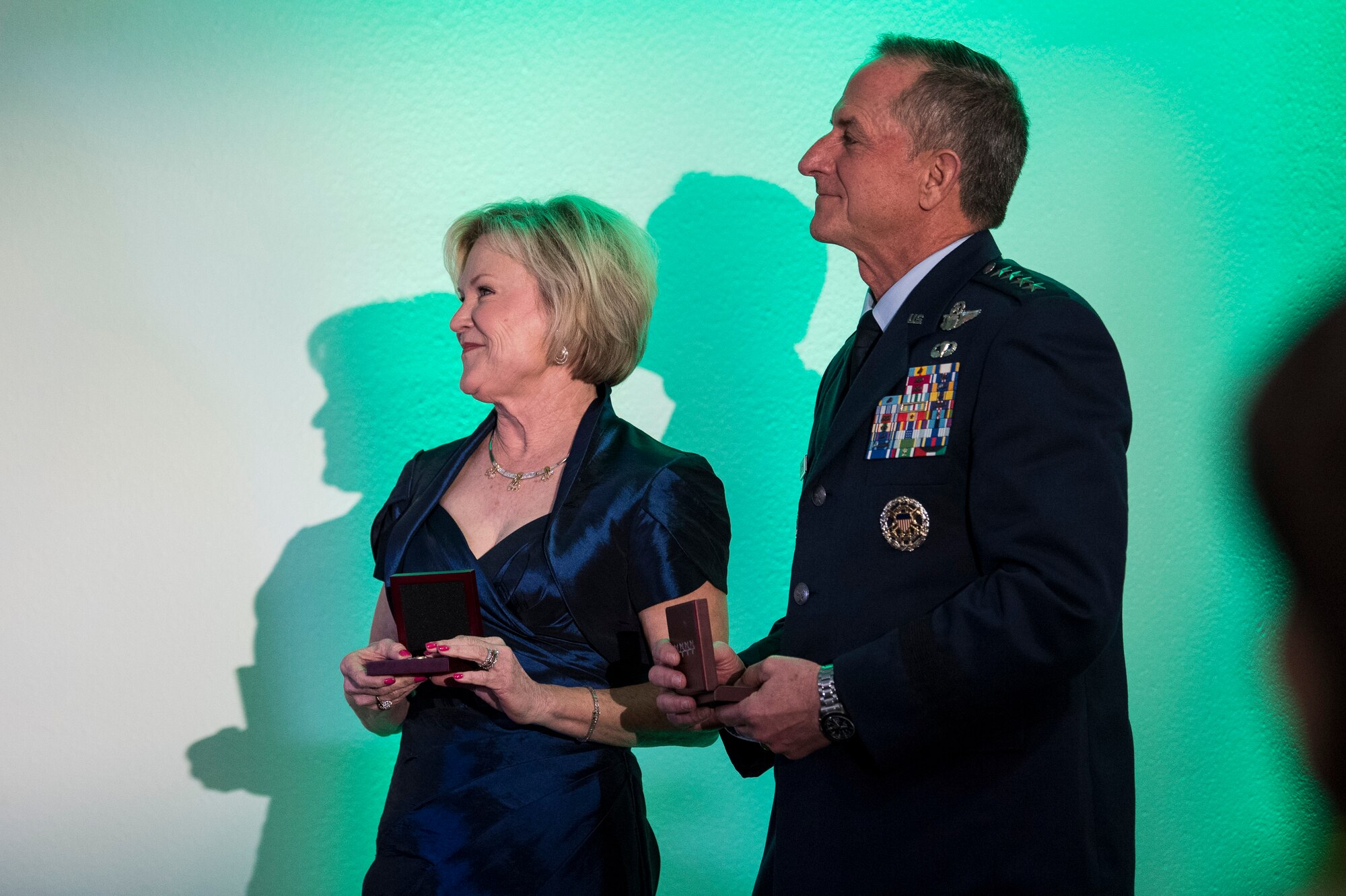 Air Force Chief of Staff Gen. David L. Goldfein speaks during the banquet celebrating the 50th reunion of the Jolly Green Association (JGA), May 4, 2019, in Fort Walton Beach, Fla. The JGA presented Airmen from the 41st Rescue Squadron (RQS) and the 48th RQS with the Rescue Mission of the Year award; the only non Air Force award recognized by the Air Force. (U.S. Air Force Photo by Staff Sgt. Janiqua P. Robinson)