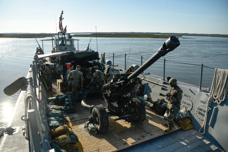 Soldiers fire Howitzer rounds from LCM-8 for first time since the Vietnam War