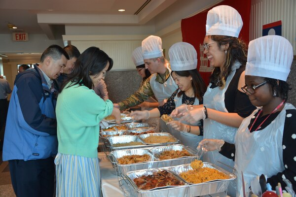 COL Thomas Asbery, Commander, New York District, addresses district personnel at New York District’s Diversity Day celebration.