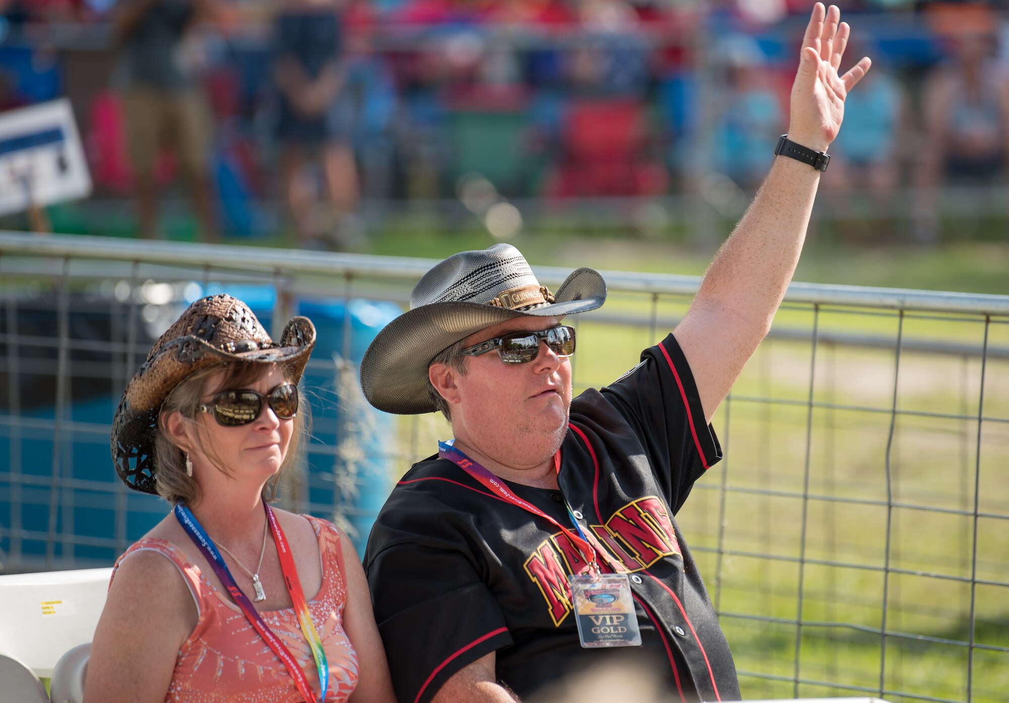 Country music fans enjoy the sounds of Max Impact at the Armed Forces Tribute during the 2019 Suwannee River Jam. This event took place at the Spirit of the Suwannee Music Park on Saturday, May 4, 2019. (U.S. Air Force Photo by Chief Master Sgt. Kevin Burns)