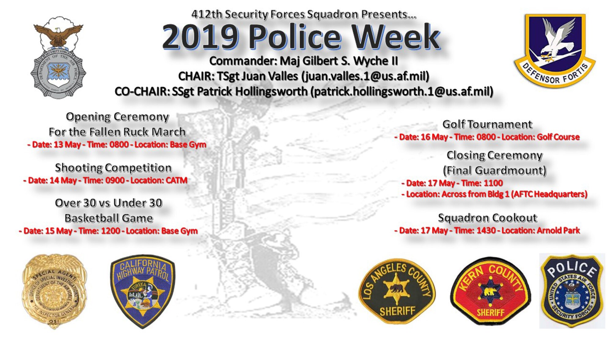 2019 Police Week events flyer