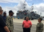 Navy Region Southwest Commander Rear Adm. Bolivar visits 
DLA Distribution San Diego, California at Port Hueneme