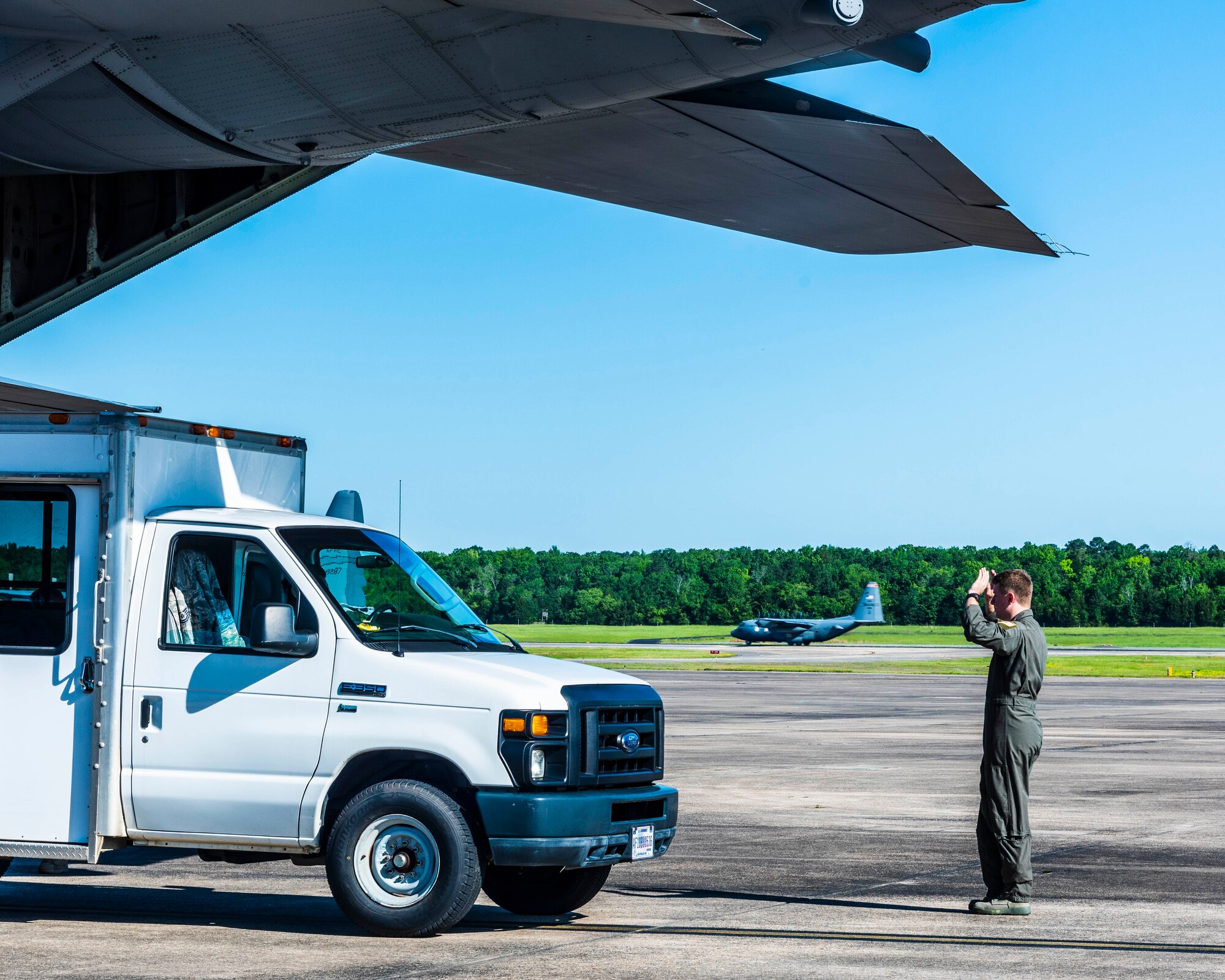 U.S. Air Force Reservists from the 96th Aerial Port Squadron and Air National Guardsmen from the 189th Airlift Wing, practice proper techniques for loading and unloading cargo and vehicles onto a C-130H at Little Rock Air Force Base, Ark. on May 5, 2019.