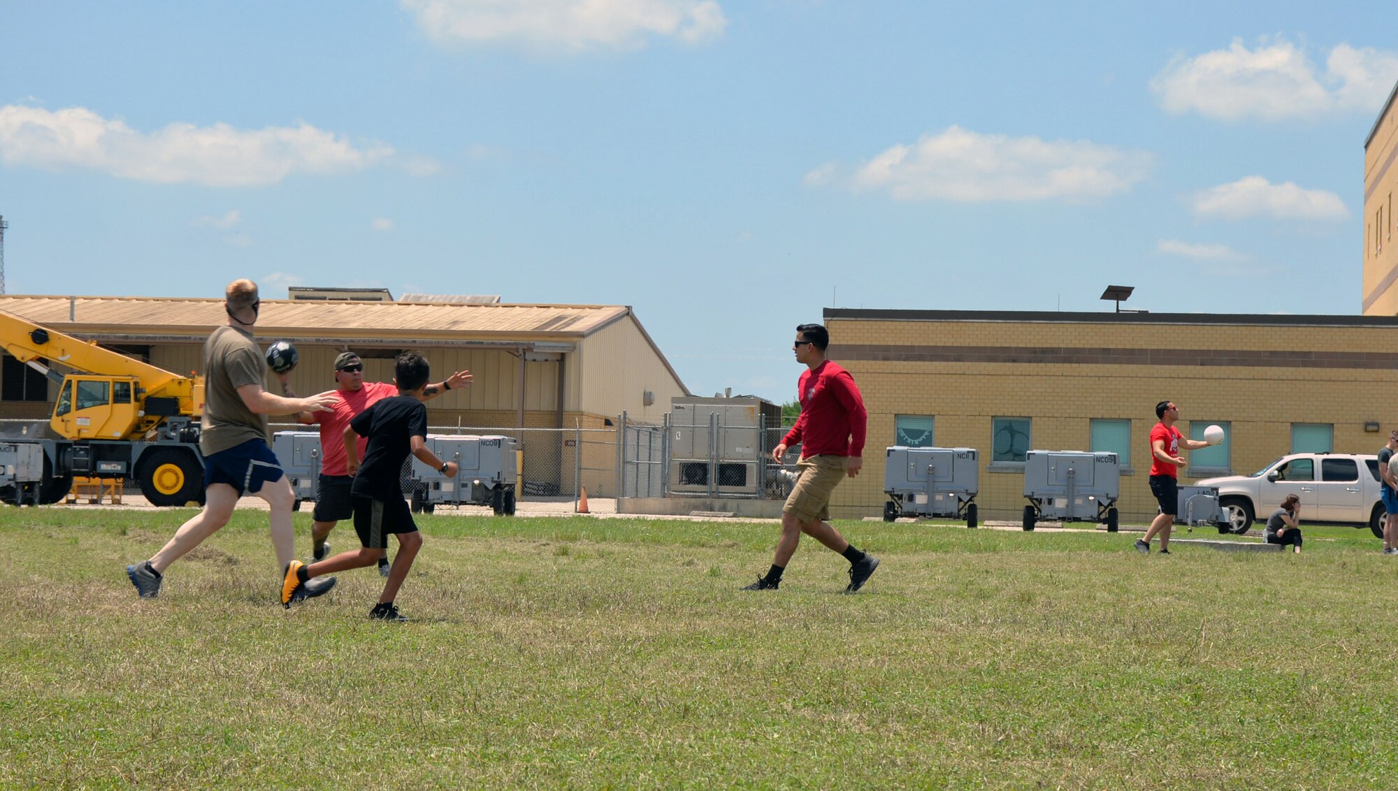 433rd Airlift Wing members play kickball at the 433rd AW family day May 5, 2019 at Joint Base San Antonio-Lackland, Texas.