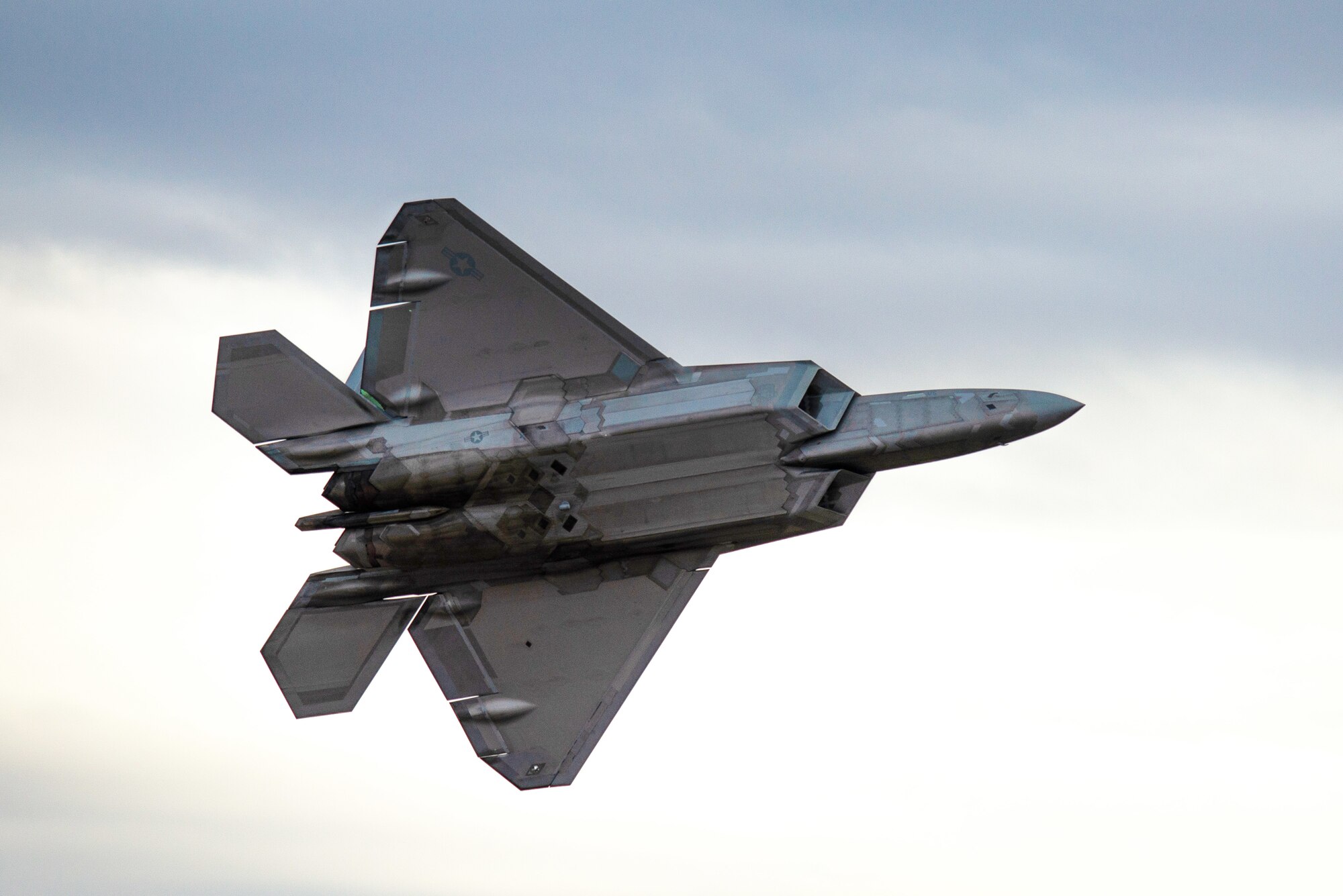 U.S. Air Force Capt. Andrew "Dojo" Olson, F-35 Demo Team pilot and commander, flies through the sky over Davis-Monthan Air Force Base, March 2, 2019. Olson flew his new demonstration profile during the five-day Heritage Flight Course. (U.S. Air Force photo by Staff Sgt. Jensen Stidham)