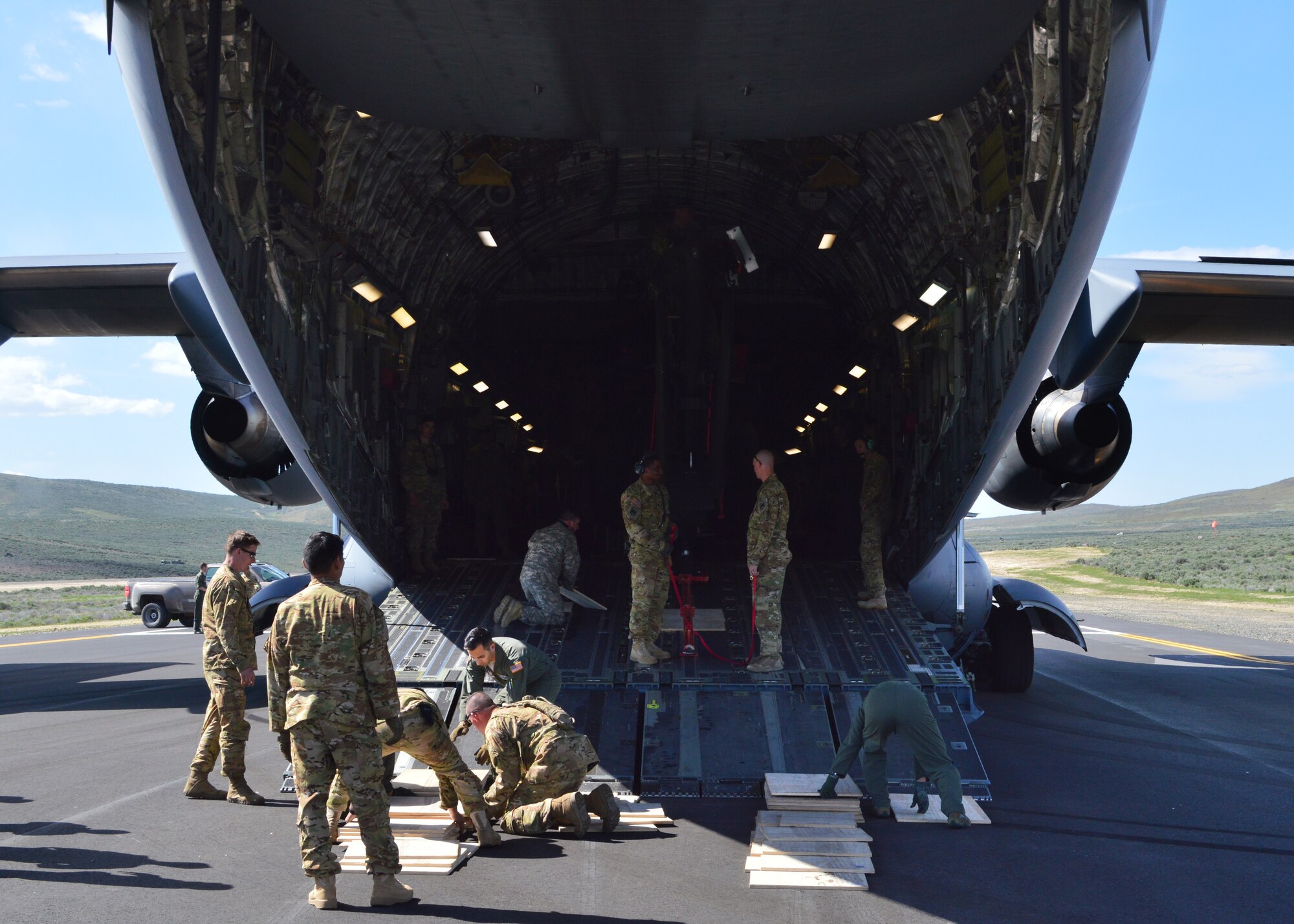 For the first time, 446th AW Reserve Citizen Airmen landed at the airstrip located at Yakima Training Center.