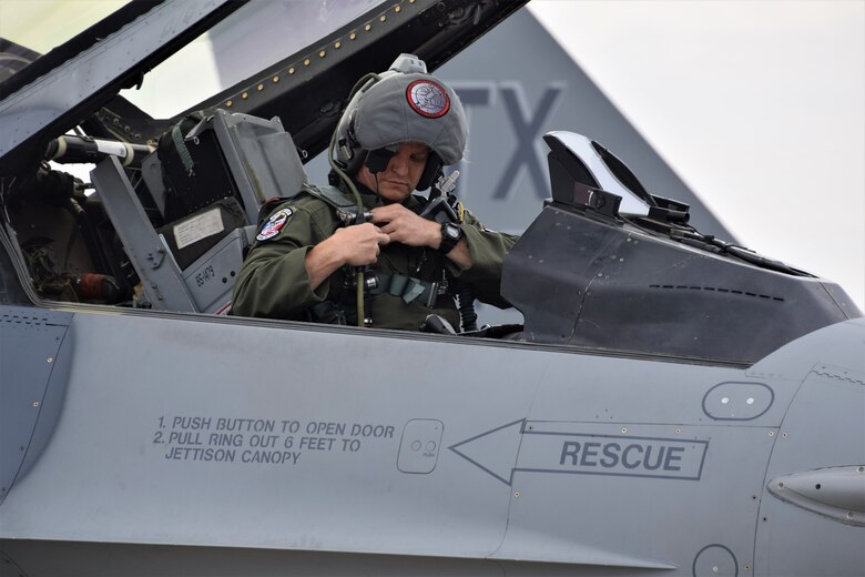 Lt. Col. Josh Padgett, detachment commander, 457th Fighter Squadron, 301st Fighter Wing, Naval Air Station Joint Reserve Base Fort Worth, Texas, prepares to taxi a F-16C Fighting Falcon, Campia Turzii, Romania, May 8, 2019, as part of Theater Security Package 19.1 in support of Operation Atlantic Resolve. Funded through the European Deterrence Initiative, TSP 19.1 provides a more robust U.S. military rotational presence in the European theater, capable of deterring, and if required, responding to regional threats. While in theater, these personnel and aircraft will participate in multiple readiness exercises alongside NATO allies and partners to strengthen interoperability and to demonstrate U.S. commitment to the stability and security of Europe (U.S. Air Force photo by 1st Lt. Andrew Layton).