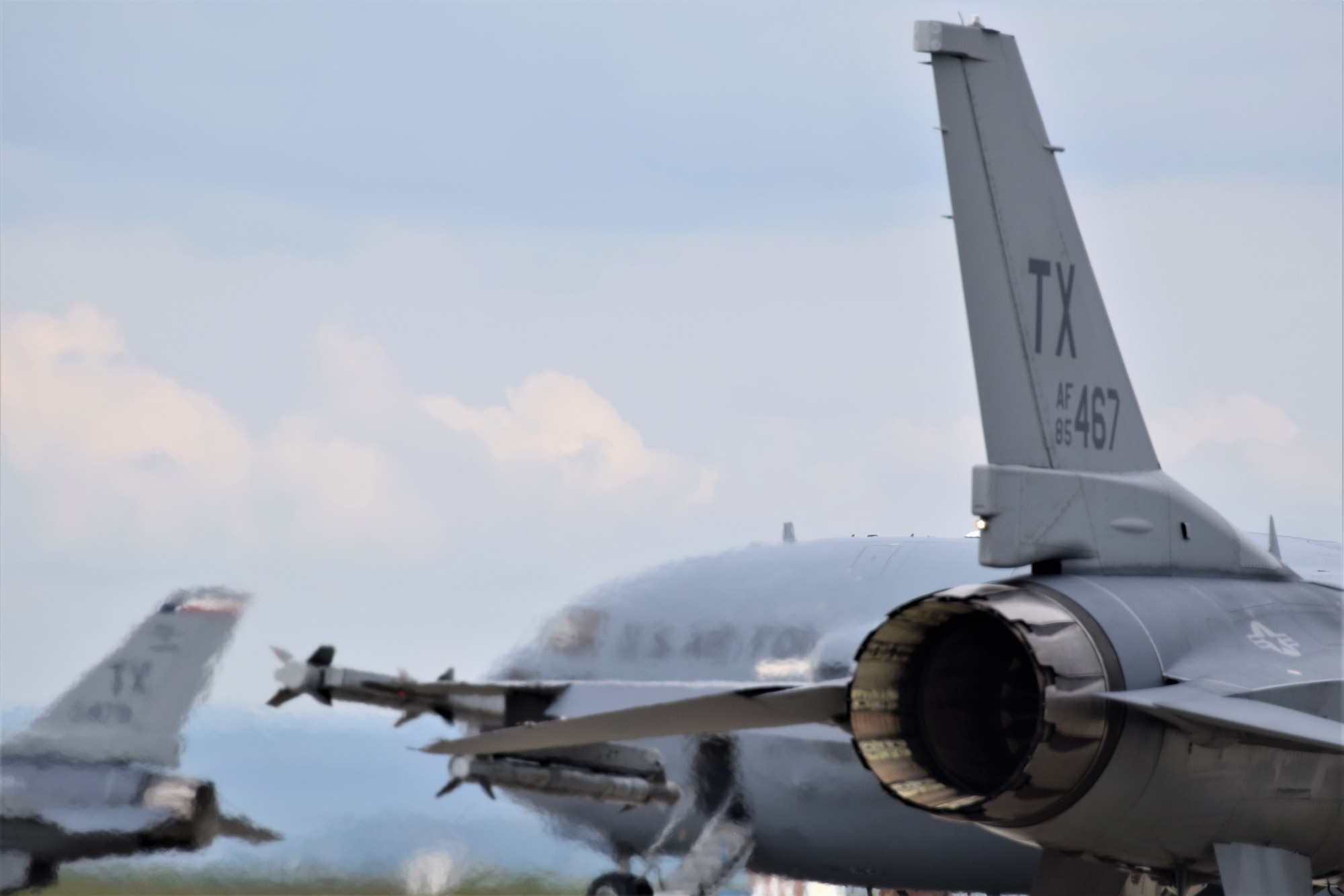 U.S. Air Force Airmen assigned to the 301st Fighter Wing, Naval Air Station Joint Reserve Base Fort Worth, Texas, launch F-16C Fighting Falcons at Campia Turzii, Romania, May 8, 2019, as part of Theater Security Package 19.1 in support of Operation Atlantic Resolve. Funded through the European Deterrence Initiative, TSP 19.1 provides a more robust U.S. military rotational presence in the European theater, capable of deterring, and if required, responding to regional threats. While in theater, these personnel and aircraft will participate in multiple readiness exercises alongside NATO allies and partners to strengthen interoperability and to demonstrate U.S. commitment to the stability and security of Europe (U.S. Air Force photo by 1st Lt. Andrew Layton).