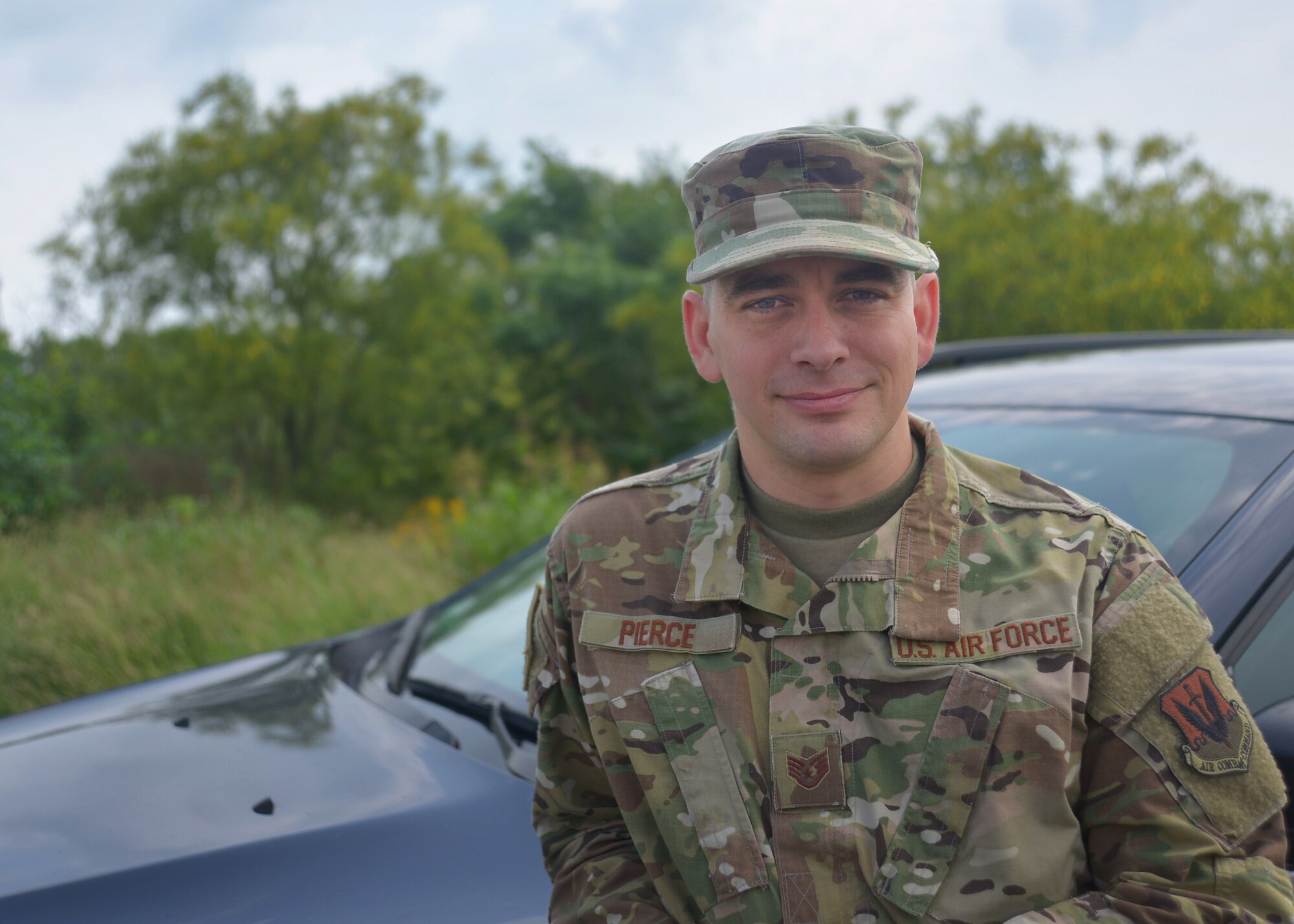 U.S. Air Force Staff Sgt. Daniel Pierce, combat operations mission supervisor in the 625th Operations Center, was traveling with his wife to Round Rock, Texas, when they witnessed an accident in Austin, March 2, 2019. Pierce did not hesitate to render aid and ensure the victim’s safety, which earned him thanks and praise from Austin-Travis County Emergency Medical Services personnel and his leadership team. (U.S. Air Force photo by Alexx Pons)