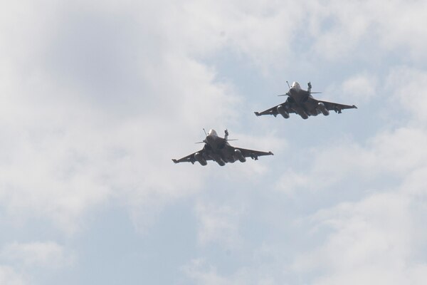 A French Rafale fighter jet takes off from an air base in Southwest Asia. Two Rafales destroyed Daesh tunnels in Iraq April 4. The fighters provide overwatch and close air support for ground troops.