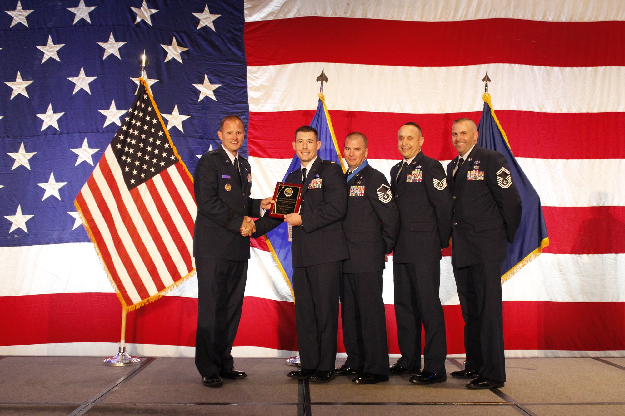 Brig. Gen. Alice Trevino, Air Force Installation Contracting Agency Commander, awarded the 39th Contracting Squadron with the Outstanding Small Contracting Unit Award in Orlando Fla., April 2, 2019. During the award period, the 39th CONS managed a portfolio valued at $950 million and supported more than 1,000 contractors for Incirlik Air Base and its geographically separated units. (Courtesy Photo)