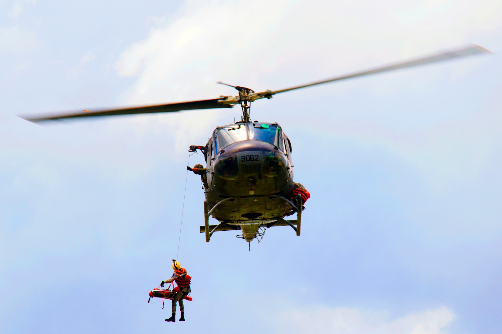 Dominican Republic Civil Defense, Air Force search and rescue squadron, Army and other governmental and non-governmental organizations participated in water-rescue simulations as part of Fuerzas Aliadas Humanitarias 2019.