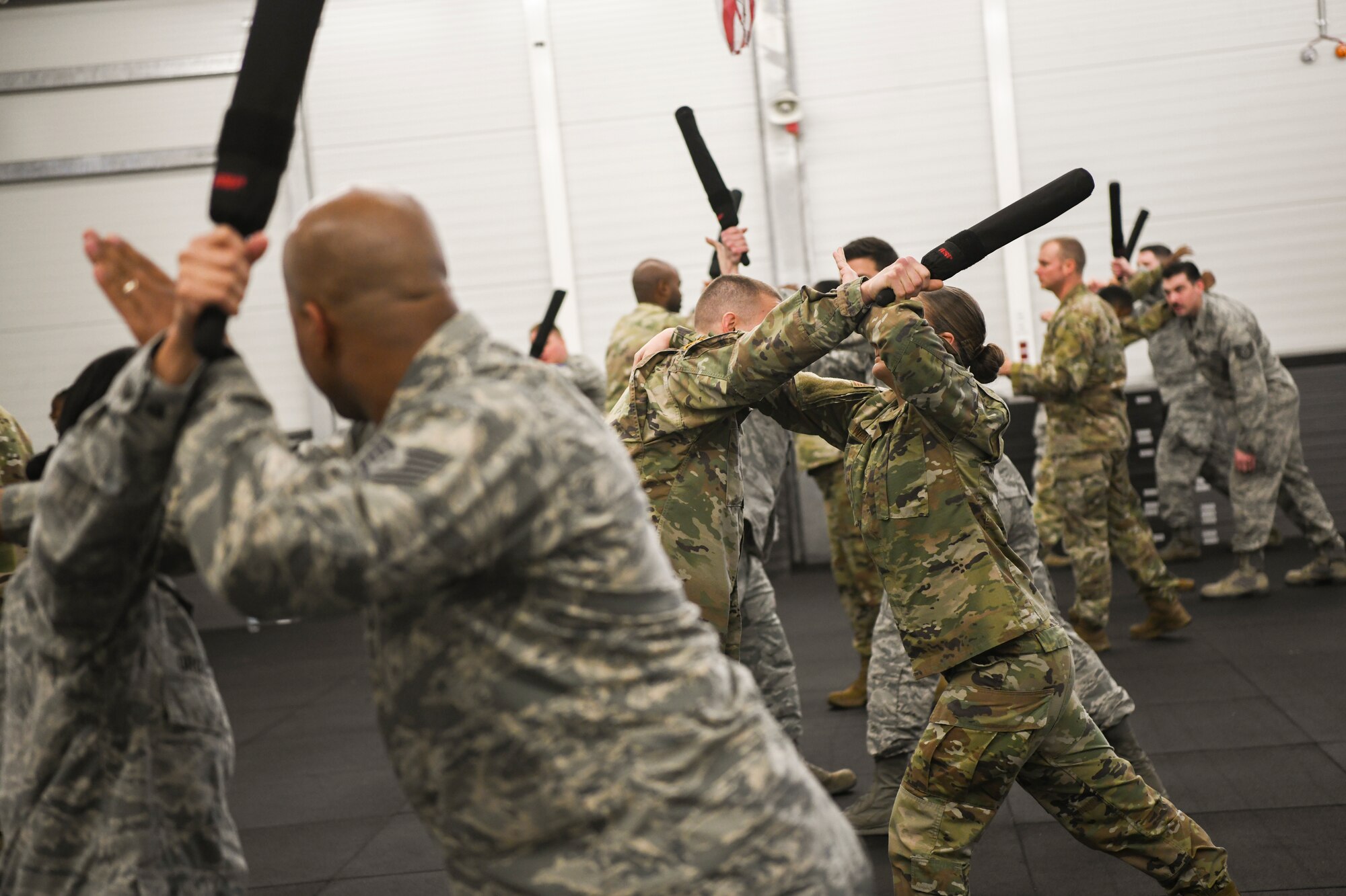U.S. Airmen, Soldiers, and NATO service members practice Krav Maga, a form of self-defense.