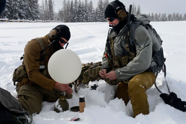U.S. Air Force Special Tactics Airmen with the 24th Special Operations Wing perform avalanche training at Moran, Wyoming, Dec. 13, 2016. Special Operations Weather Team Airmen have been an integral piece of Special Tactics with unique training to conduct multi-domain reconnaissance and surveillance across the spectrum of conflict and crisis. (U.S. Air Force photo by Staff Sgt. Sandra Welch)