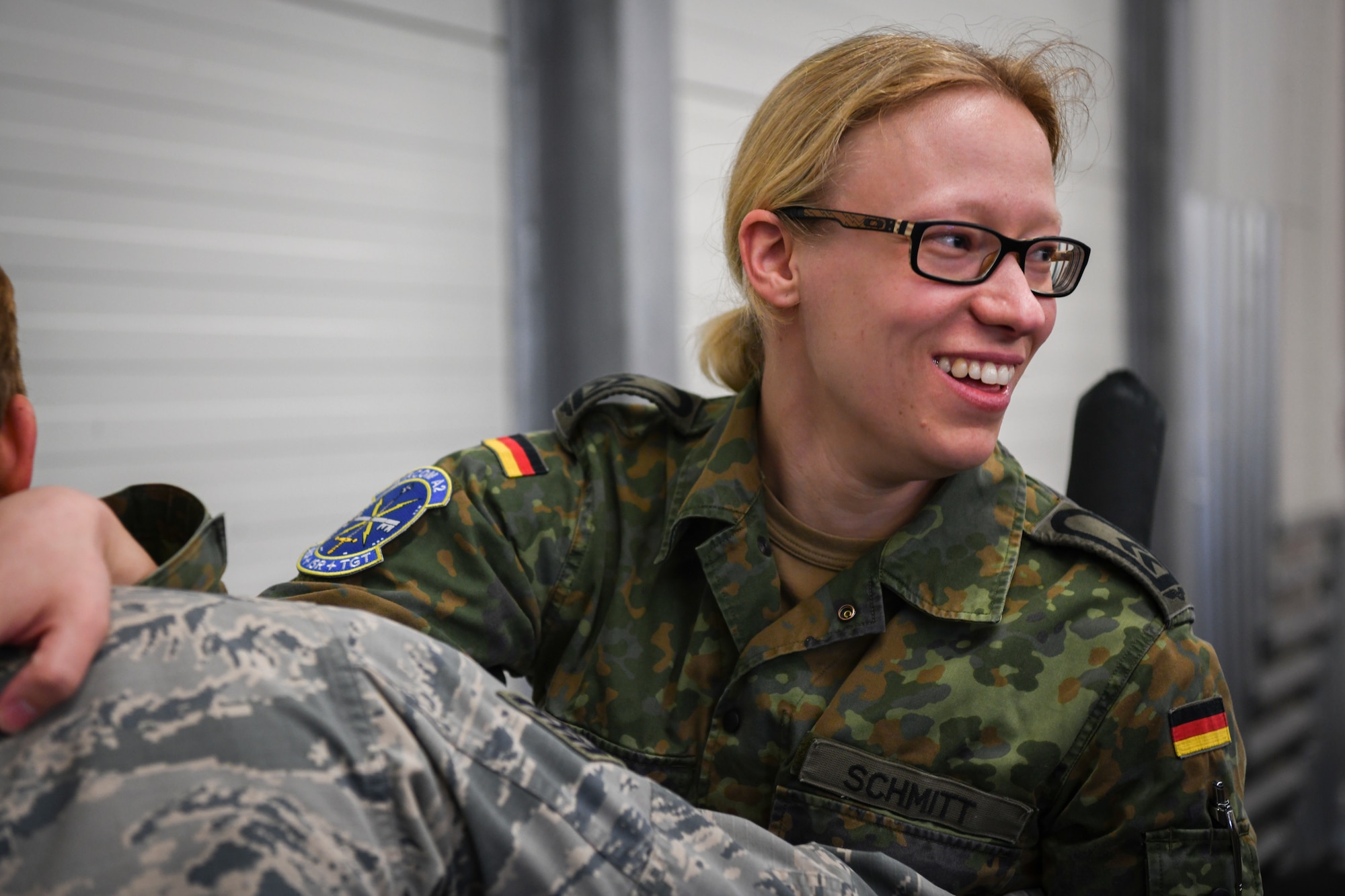 German Air Force Sergeant Katharina Schmitt participates in Krav Maga training.