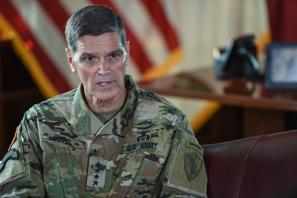 Former USCENTCOM Commander, GEN (ret) Votel speaks about DIA’s continued support to the warfighting command during his interview, September 21, 2018.