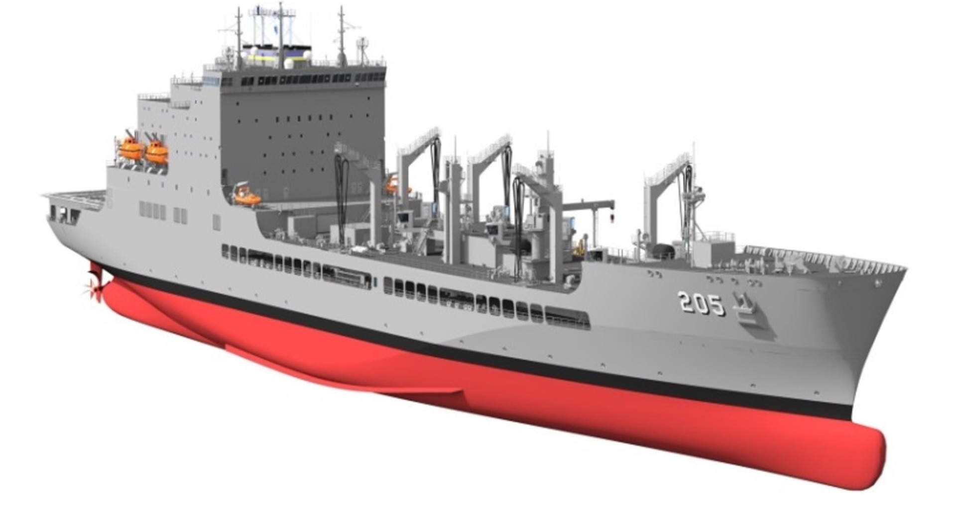 Artist's rendering of the future USNS John Lewis (T-AO 205), courtesy General Dynamics - National Steel and Shipbuilding Co.