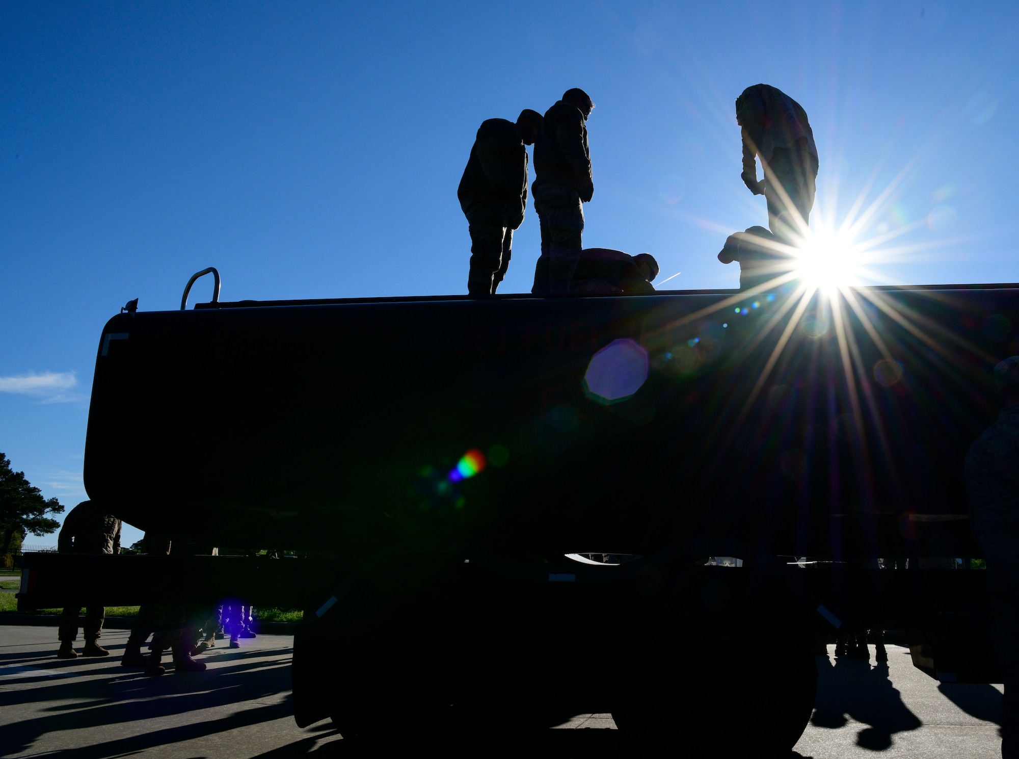 Airmen learn the components of an R-11 refueling truck during Combat Support Wing training April 16, 2019, at Seymour Johnson Air Force Base, North Carolina.