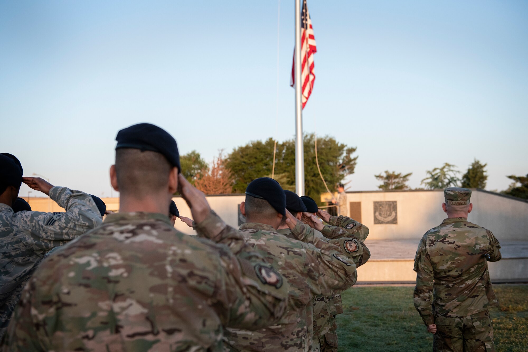 two men salute