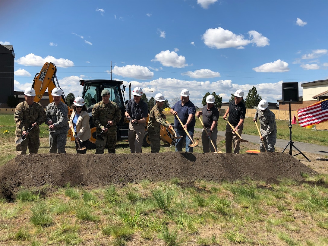 A groundbreaking ceremony was held at Fairchild Air Force Base with officials from the 92nd Air Refueling Wing, Survival/Evasion/Resistance/Escape (SERE) School, Air Force Civil Engineer Center, Garco Construction and Seattle District for the new SERE Pipeline Dormitory project, May 8, 2019.