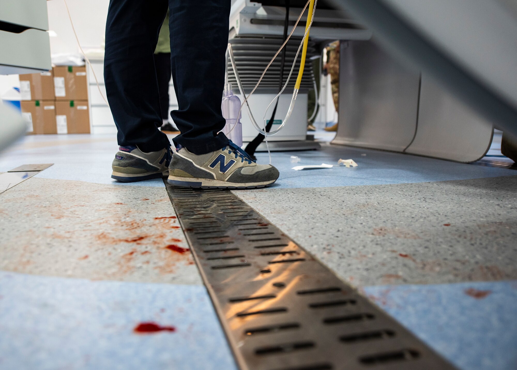 Medical staff perform surgery on a simulated patient at Wonkwang University Medical Center, Republic of Korea, May 8, 2019. The 8th Medical Group used an advanced mannequin to hone the skills of the surgical staff and streamline the emergency air lift from Kunsan Air Base to the hospital. (U.S. Air Force photo by Senior Airman Stefan Alvarez)
