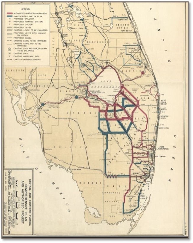 Historic Map of Central and Southern Florida (C&SF) Project