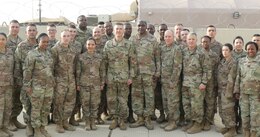 Maj. Gen. Bradley K. Dreyer, deputy chief of staff, G-8, U.S. Army Central, visits the 398th Finance Center at Camp Arifjan, Kuwait, March 16, 2019.