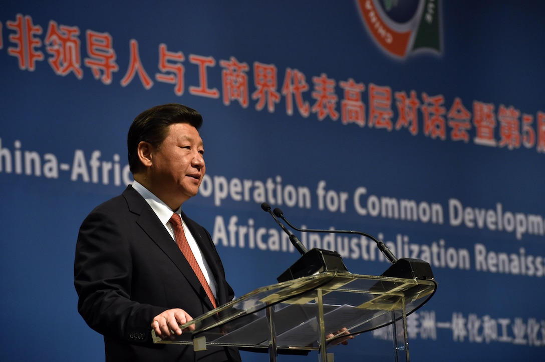 President Xi Jinping addresses Forum on China-Africa Cooperation Business Summit, April 12, 2015, in Sandton, Johannesburg (Elmond Jiyane,
Government Communication and Information System)