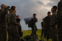 U.S. Marine Corps parachute riggers conduct air delivery operations April 29, 2019 at Ie Shima, Okinawa, Japan. 3rd Air Delivery Platoon, Landing Support Company, Combat Logistics Regiment 3, 3rd Marine Logistics Group, conduct regular training to certify their Marines in various airborne resupply missions. (U.S. Marine Corps photo by Lance Cpl. Isaiah Campbell)