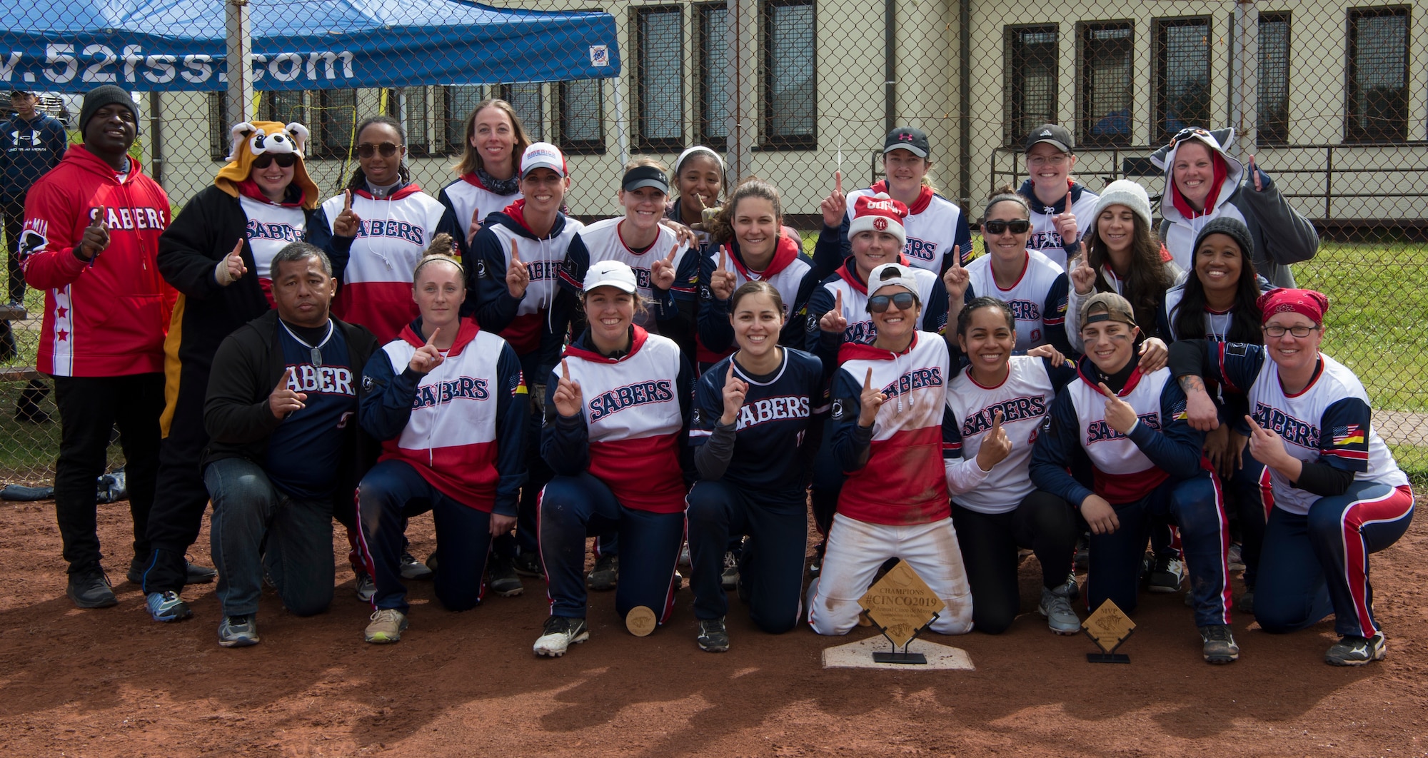 The Spangdahlem lady Sabers softball team protected their home field and dominated the Cinco de Mayo Softball Championship Tournament held at Spangdahlem Air Base, Germany, May 3 to 5, 2019.