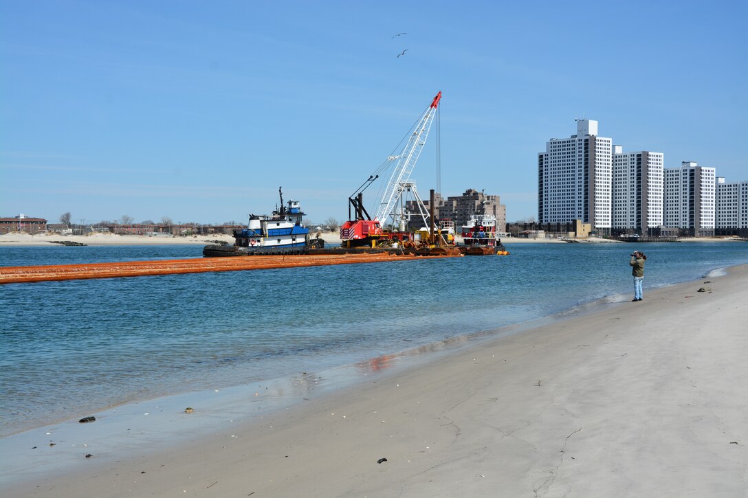 Weeks Marine mobilize for the East Rockaway Inlet Dredging Project.