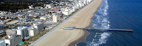 Cropped view of the oceanfront from the air
