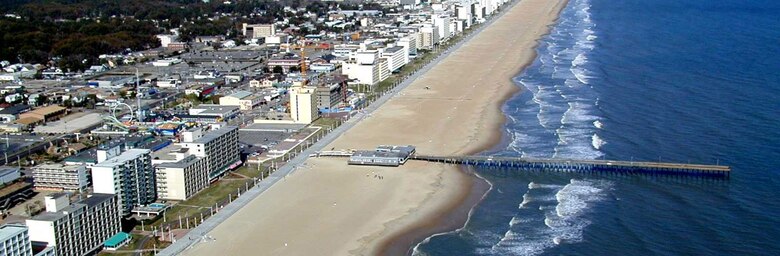 Cropped view of the oceanfront from the air