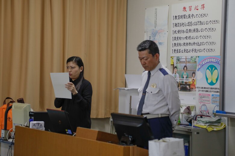 Residents from Marine Corps Air Station Iwakuni attend Japanese driving course