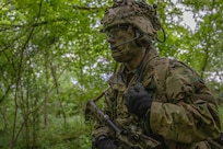 Army Sgt. 1st Class Cody Francis of 1st Squadron, 91st Cavalry Regiment, 173rd Airborne Brigade retrieves radio transmission during fire movement training at Cerklje ob Krki air base, Slovenia, May 14, 2019. Exercise Immediate Response is a multinational exercise co-led by Croatian armed forces, Slovenian armed forces, and U.S. Army Europe. The logistics-focused exercise is designed to test and improve the ability to move forces and equipment rapidly from one location to another. The exercise will improve readiness and interoperability among participating allied and partner nations, officials said.