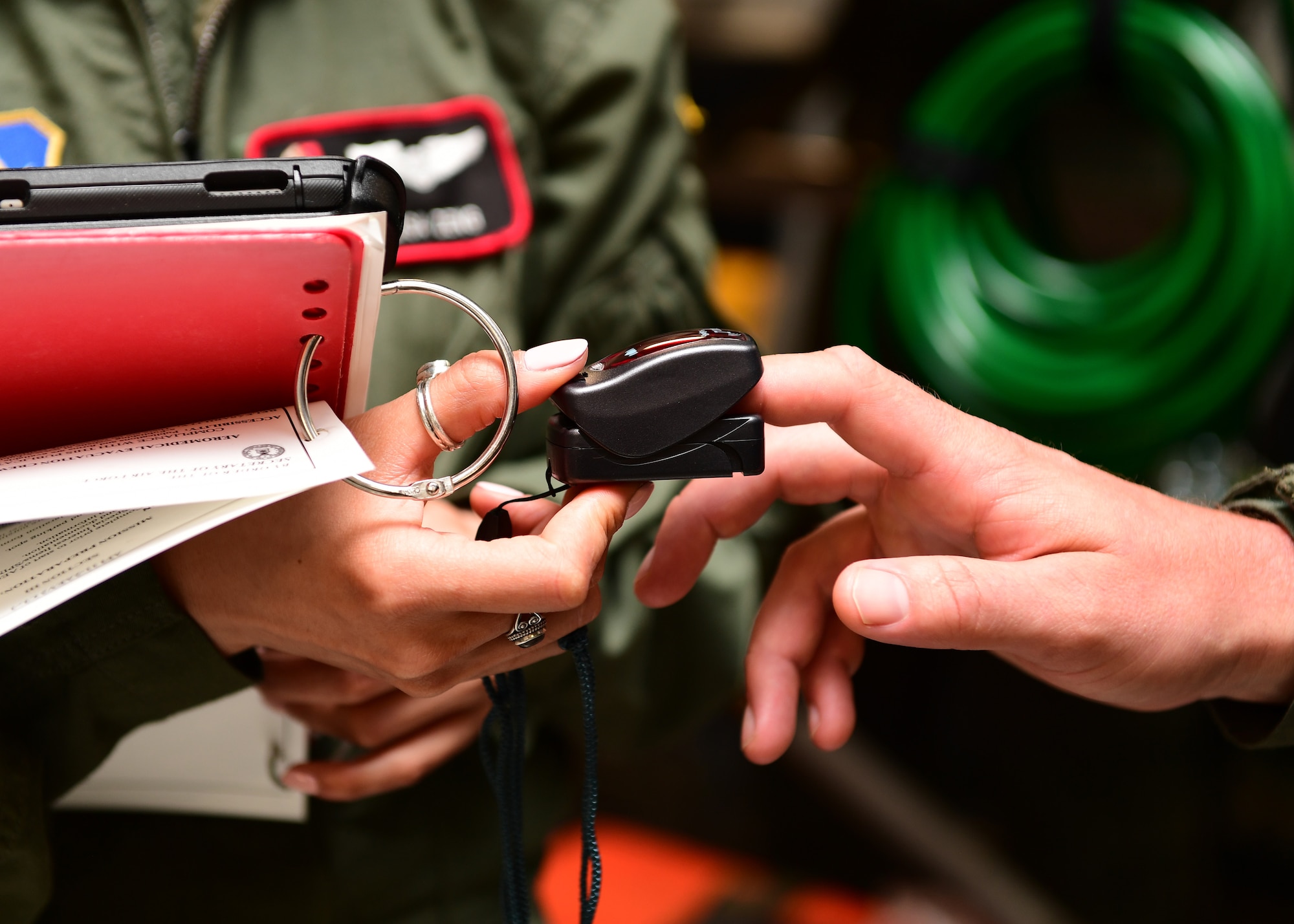 Staff Sgts. Lisa Zeng and Raymond Johnson, medical technicians with the 914th Aeromedical Evacuation Squadron, test medical equipment on the 911th Airlift Wing’s C-17 Globemaster III aircraft at Barbers Point Airfield, Hawaii April 24, 2019. The 914th AES usually works on KC-135 Stratotanker aircraft and came to Hawaii with the 911th AES to train on C-17 procedures while pilots trained on mid-air refueling. (U.S. Air Force photo by Senior Airman Grace Thomson)