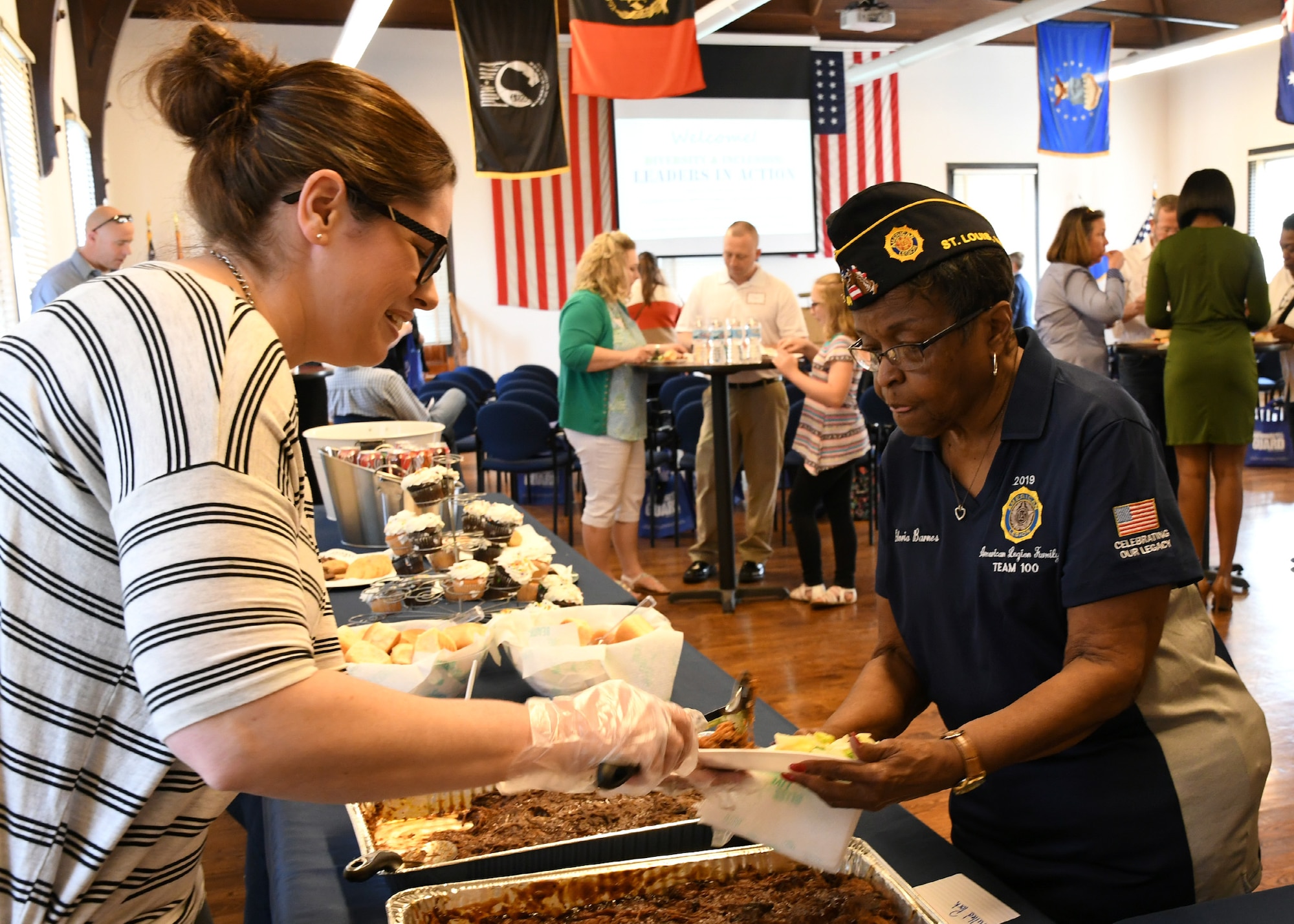 Missouri National Guard Airmen, Soldiers, and their guests  gathered May 4 to experience a unique piece of living history as a Leah Winchester, shared the vision of servant leadership of her grandmother, Naomi Parker.  Naomi Parker was the inspiration for the famed Rosie the Riveter..