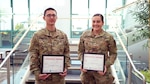 New Mexico Army National Guard Soldiers Spc. Roberto Sandoval and Pfc. RaeJean Lucero, both 68W’s (Combat Medics), were honored by The Christ Hospital in Cincinnati on May 16, 2019. The Soldiers were responsible for saving the life of a man who was seriously injured in a motor vehicle accident.  Sandoval and Lucero are participants in the Strategic Medical Asset Readiness Training (SMART) program with The Christ Hospital in Cincinnati.