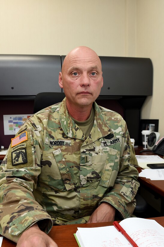 Chief Warrant Officer 5 Eric Nordby currently serves as an Internal Affairs Investigator with the Omaha, Nebraska Police Department and serves as the command chief warrant officer for the 85th U. S. Army Reserve Support Command.