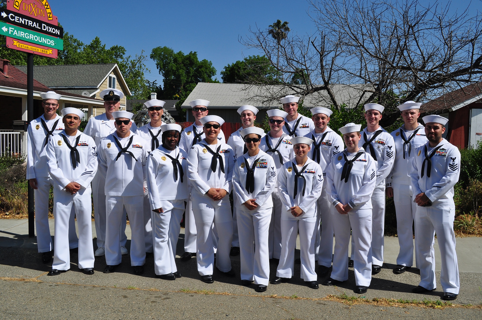 Military members march in the annual Dixon May Fair Parade, May 11, 2019.