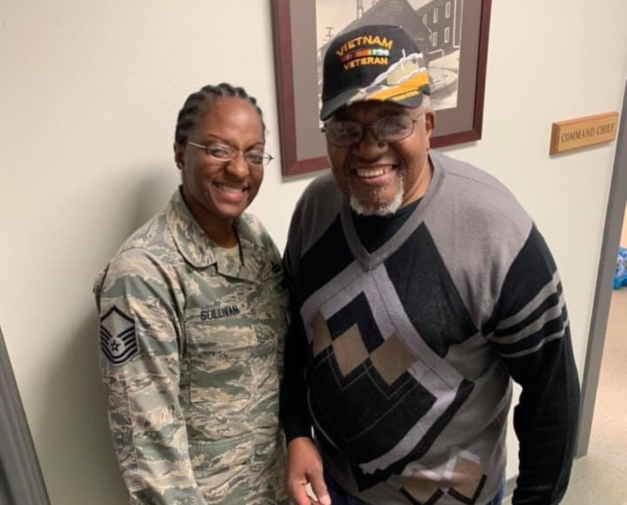MSgt Kenyetta Sullivan with Vietnam Vet Jospeh Harris