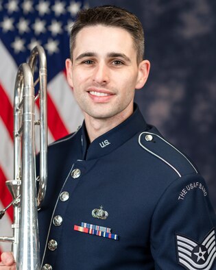 Technical Sgt. Darren Workman is a trombonist with the Ceremonial Brass, The United States Air Force Band, Joint Base Anacostia-Bolling, Washington, D.C. Originally from Thomasville, North Carolina, his Air Force career began in 2016 with the U.S. Air Force Band of Mid-America, Scott Air Force Base, Belleville, Illinois where he performed as a member of the Concert Band, Shades of Blue, and Airlifter Brass. His career with the Ceremonial Brass began in 2019.